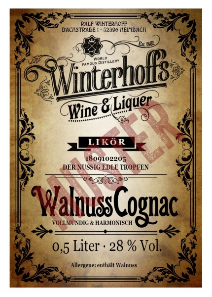 Walnuss-Cognac Likör 0.5l